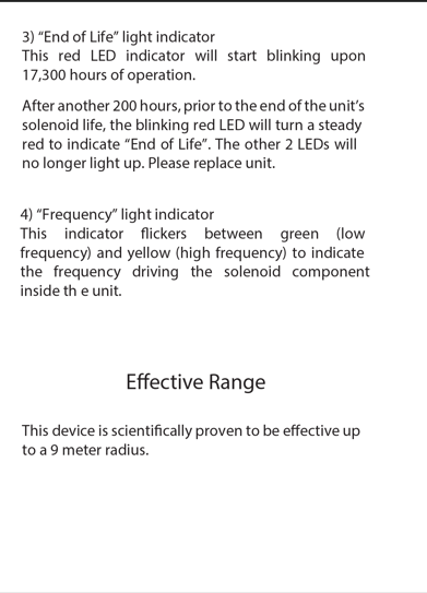 End-of-life indicators and effective range